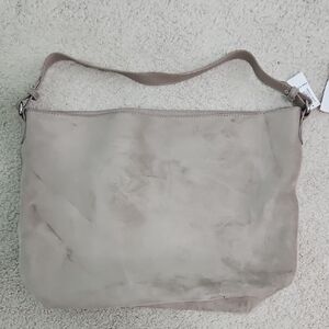 Elegant Beige Suede Shoulder Bag